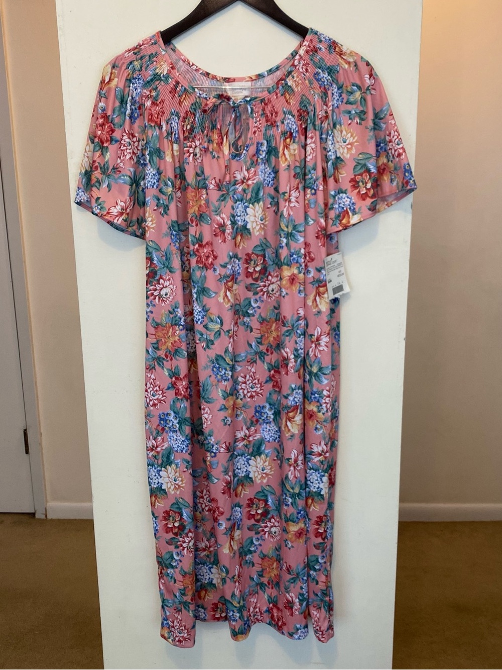 NWT Vtg Sears Carriage Court Pink Muu Muu House Dress Night Gown Womens Medium